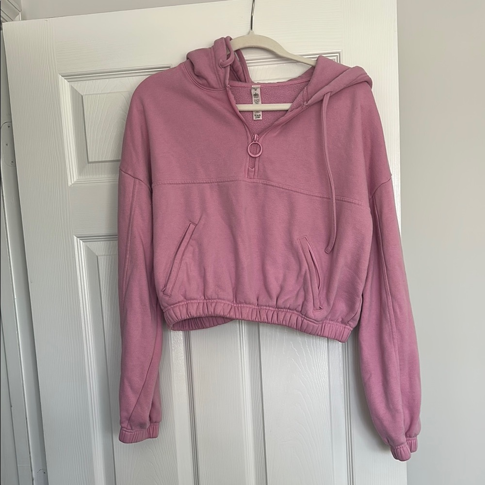 Pink Cropped Hoodie for Women